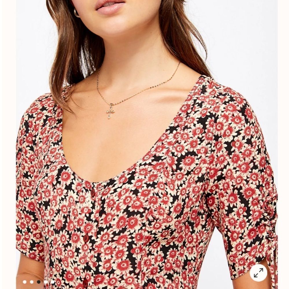 NWT Free People Laced Up Mini Dress in Black Combo - Picture 4 of 4
